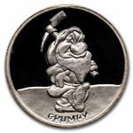 1 oz Silver - Disney'sSnow White 50th Anniv (Grumpy, w/Box & COA)