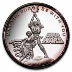1 oz Silver Round - 1987 Rarities Mint Star Wars (Luke & Leia)