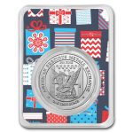 1 oz Silver Round - APMEX (w/Blue Christmas Present Card, In TEP)
