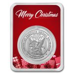 1 oz Silver Round - APMEX (w/Red Merry Christmas Card, In TEP)
