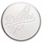 1 oz Silver Round - Dodgers Major League Baseball Team Logo