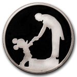 1 oz Silver Round - Fantasia 50th Ann. (Walt & Mickey, w/Box)
