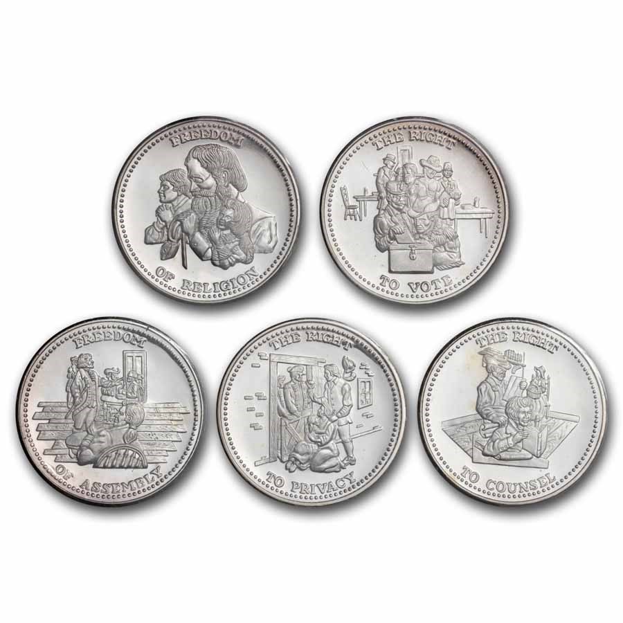1 oz Silver Round - Johnson Matthey Freedom Series (Set of 10)