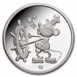 1 oz Silver Round - Mickey Mouse 60 Years Steamboat Willie