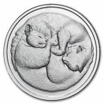 1 oz Silver Round - Two Sleeping Cats (Purrfectly Silver Series)