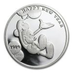 1 oz Silver Round - Walt Disney/Mickey's Happy New Year