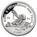 1 oz Silver Round - Walt Disney/Mickey's Prosperous New Year 1990