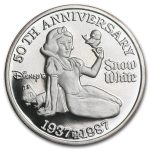 1 oz Silver - Snow White 50th Anniv (Snow White, w/Box & COA)