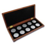 10 coin Wood Presentation Box (Silver) - H style Holders