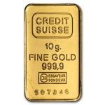 10 gram Gold Bar - Credit Suisse Vintage Design