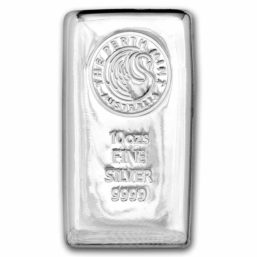 10 oz Cast Silver Bar - Perth Mint
