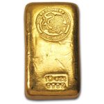 10 oz Gold Bar - Perth Mint (Poured, Old Style Swan)