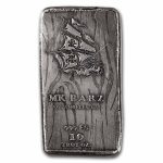 10 oz Hand Poured Silver Bar - Pirate Ship