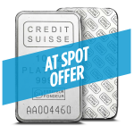 10 oz Platinum Bar - Secondary Market (.999+ Fine) - AT SPOT!