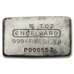 10 oz Silver Bar - Engelhard (6th Gen, "P" Prefix, Cast Poured)