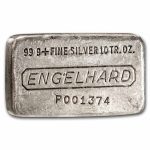 10 oz Silver Bar - Engelhard (Cast, 7th Series, "P" Prefix)