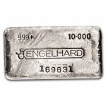 10 oz Silver Bar - Engelhard (Poured, Bull Logo, 5th Series)