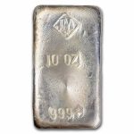 10 oz Silver Bar - Johnson Matthey (Vintage, Poured)