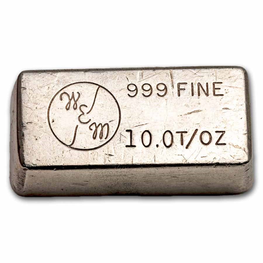 10 oz Silver Bar - Vintage W&M Wechsler Manufacturing Enterprises