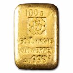 100 gram Gold Bar - Boschmans Antwerpen (Vintage, Poured)