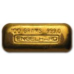100 gram Gold Bar - Engelhard (Poured/Loaf-Style)