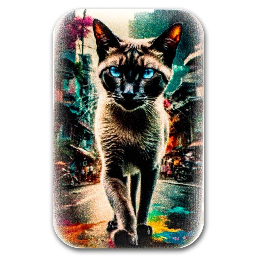 100 gram Silver Bar Cats in the City: Siamese Cat in Bangkok