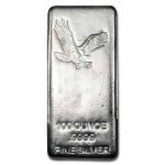 100 oz Silver Bar - American Bald Eagle