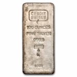 100 oz Silver Bar - Credit Suisse w/ COA