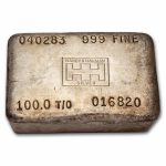 100 oz Silver Bar - Handy & Harman