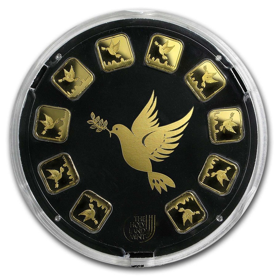 10x1 gram Gold Bar - Holy Land Mint Dove of Peace
