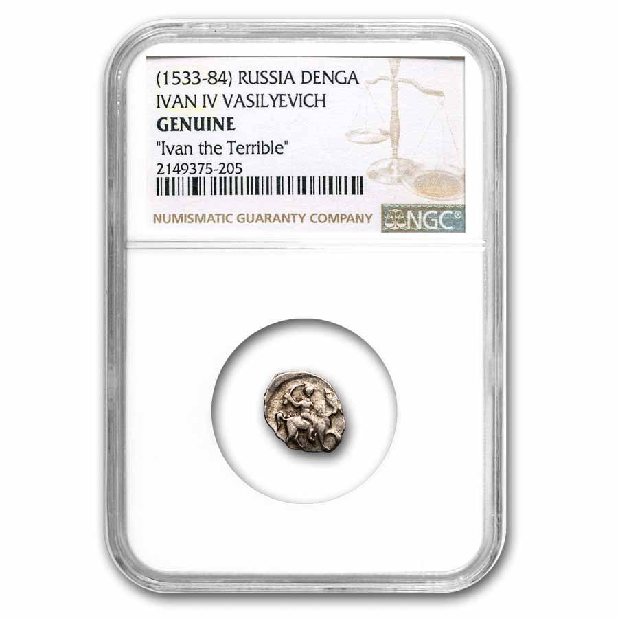 (1533-1584) Russia Denga Silver Wire Money Ivan the Terrible NGC