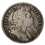 1696-1697 England Silver Half Crown William III Avg Circ