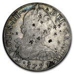 1771-1825 Spanish Empire Silver 8 Reales Bust Type (Chopmarked)
