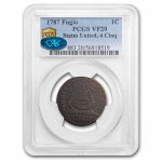1787 Fugio Cent 4 Cinquefoil VF-20 PCGS CAC