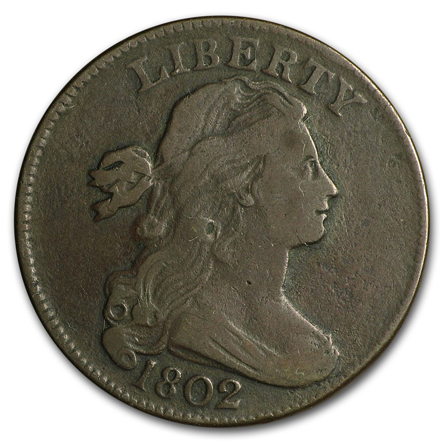 1802 Large Cent w/Stems VF