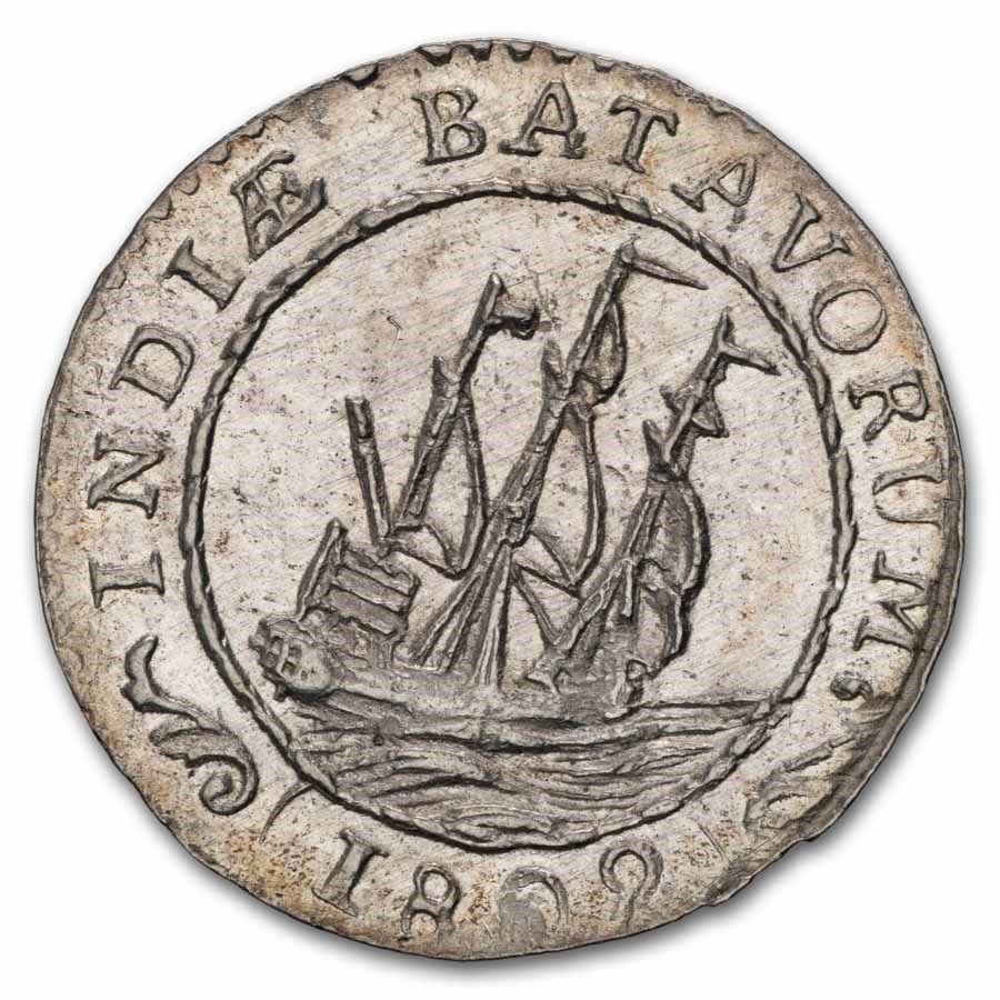 1802 Netherlands East Indies Silver 1/16 Gulden BU