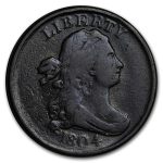 1804 Half Cent Plain 4 Stemless Fine