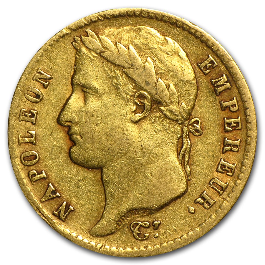 1807-1815 France Gold 20 Francs Napoleon I Avg Circ