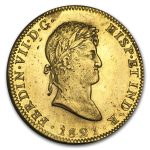 1814-1821 Mexico Gold 8 Escudos Ferdinand VII BU