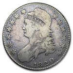 1820 Bust Half Dollar Fine (Curl Base 2, Sm Date)