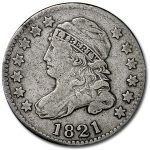 1821 Capped Bust Dime Large Date VF