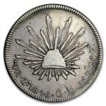 1827-1870 Mexico Silver 4 Reales Cap & Rays Avg Circ