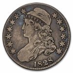 1828 Bust Half Dollar Fine (Sq Base 2, Lg 8's)
