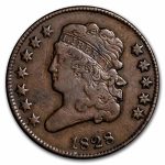 1828 Half Cent 12 Stars VF