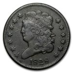 1828 Half Cent 13 Stars VF