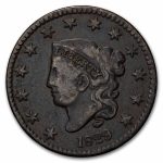 1829 Large Cent Lg Letters VF