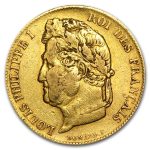 1830-1848 France Gold 20 Francs Louis Philippe Avg Circ