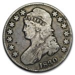 1830 Bust Half Dollar VG (Large 0)