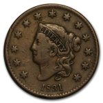 1831 Large Cent Medium Letters VF