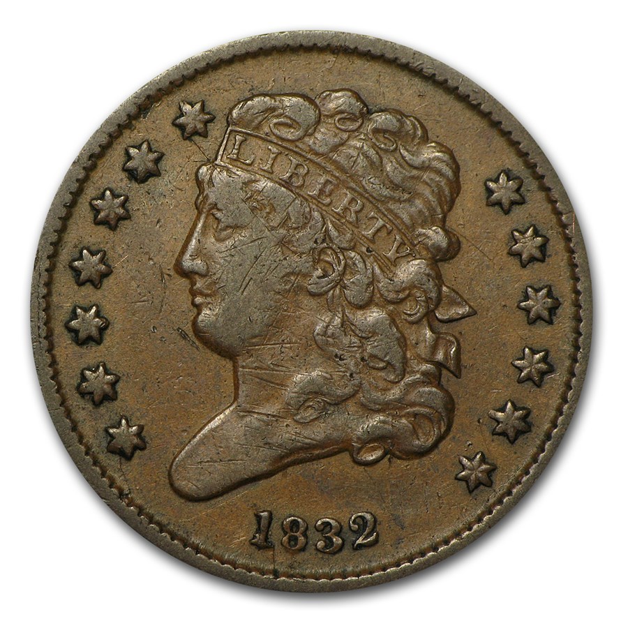 1832 Half Cent VF